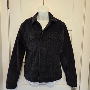 Women's Old Navy Stretch Corduroy Trucker Jacket Black - Size M